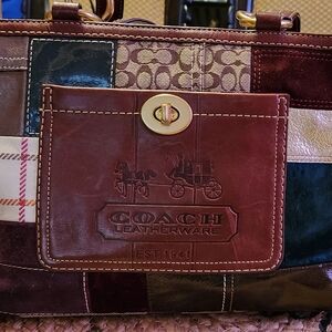 Coach multi colored patch like handbag